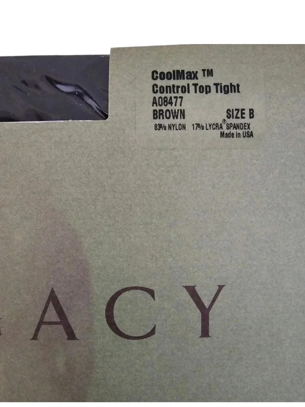 3 Legacy Pantyhose B Shapers CoolMax Shaping Black Brown A08477 & A02418 Nude
